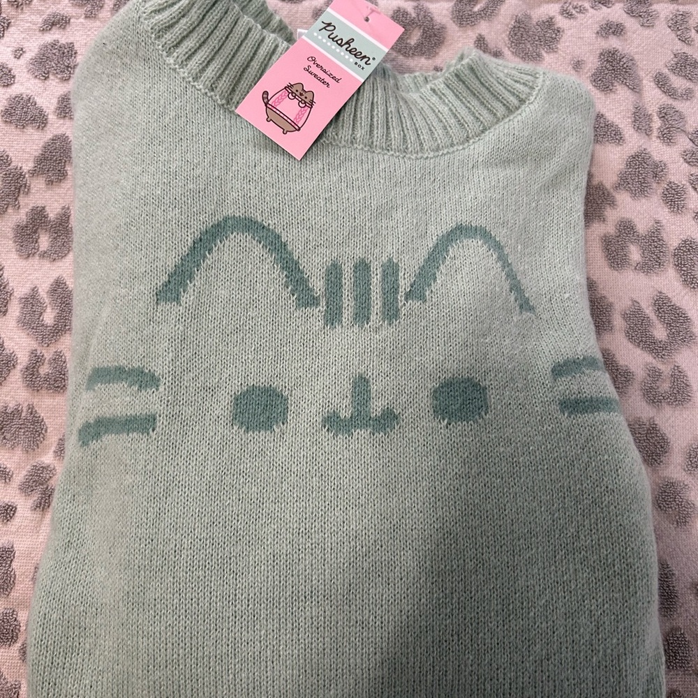 Pusheen Women's Mint Green Pusheen Oversized Sweater NWT 3XL - Picture 5 of 6